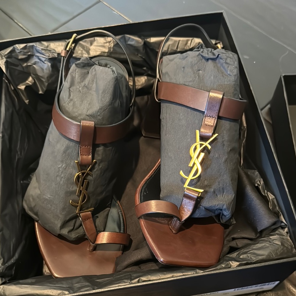 Saint Laurent Leather Designer Sandals